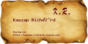 Kaszap Richárd névjegykártya