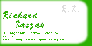 richard kaszap business card